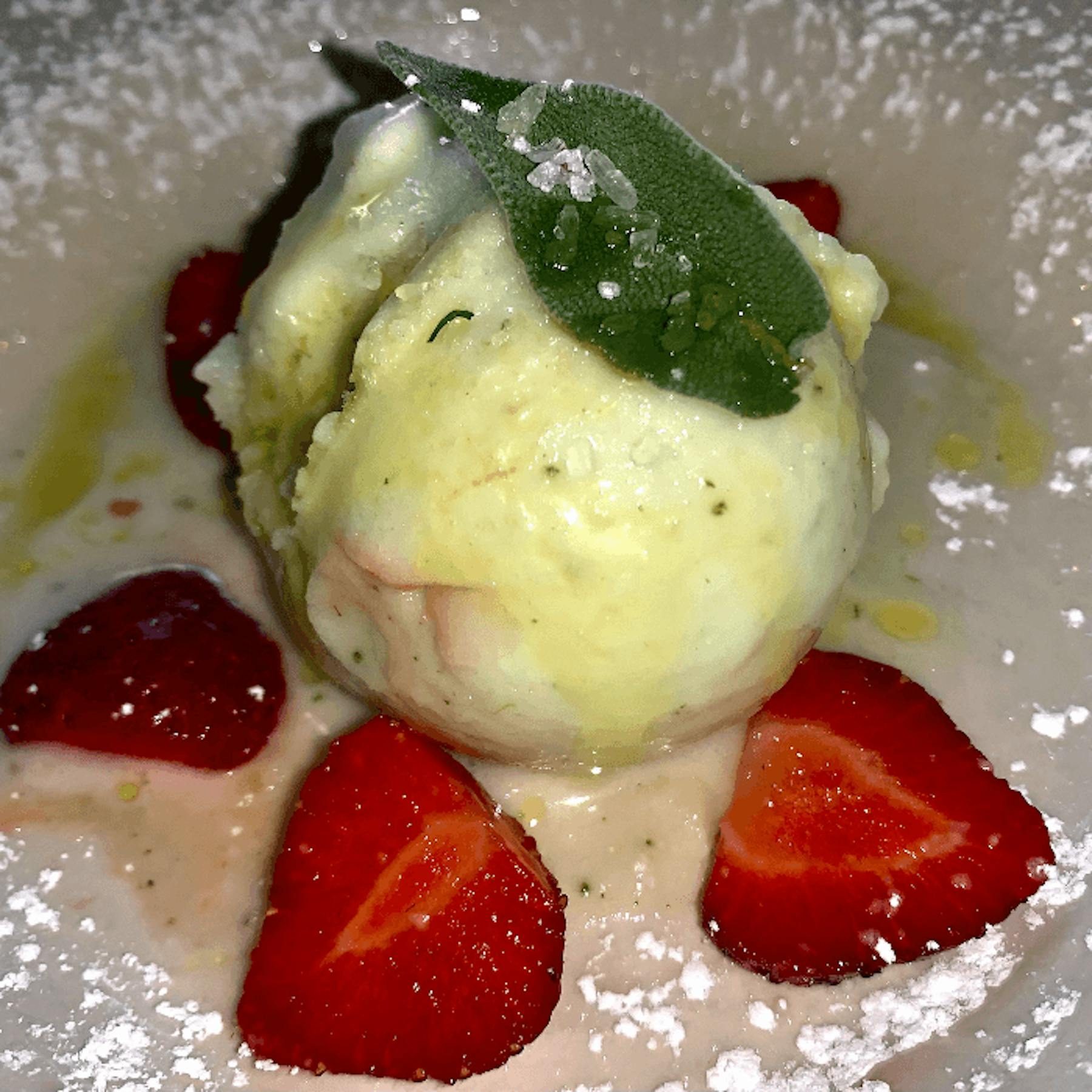 Sorbetto Limone E Salvia, EVOO E Sale Grosso.